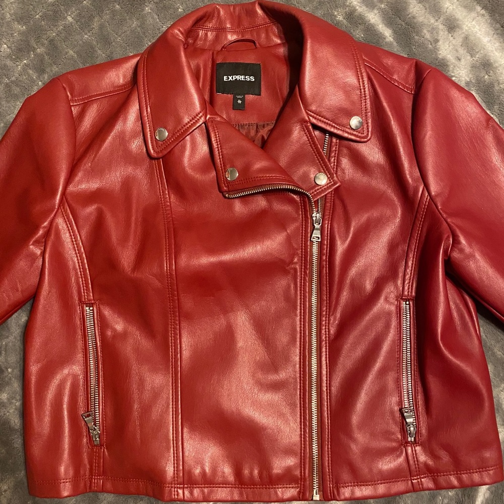 Vegan leather moto jacket